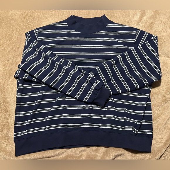 Parke Holiday Striped Mockneck Pullover Snowflake Stripe Size XXL - Picture 1 of 16